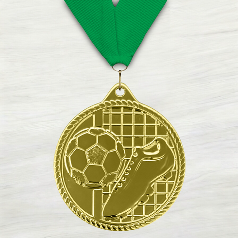 Medalla de Metal de Fútbol de 2" con cinta MDL510